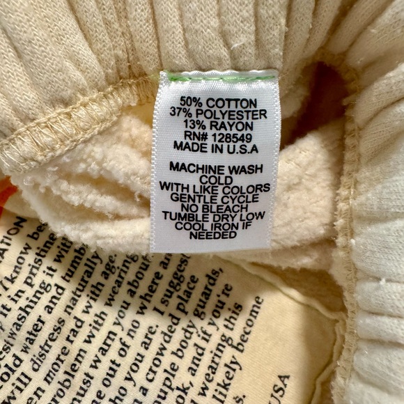 Aviator Nation LA Jolla CA Cream Sweatpants with Rainbow Logo - Picture 9 of 9